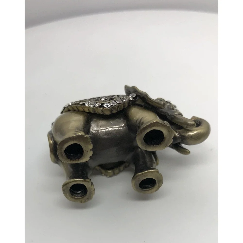 Stunning Bejeweled Elephant Jeweled  Trinket Box 2